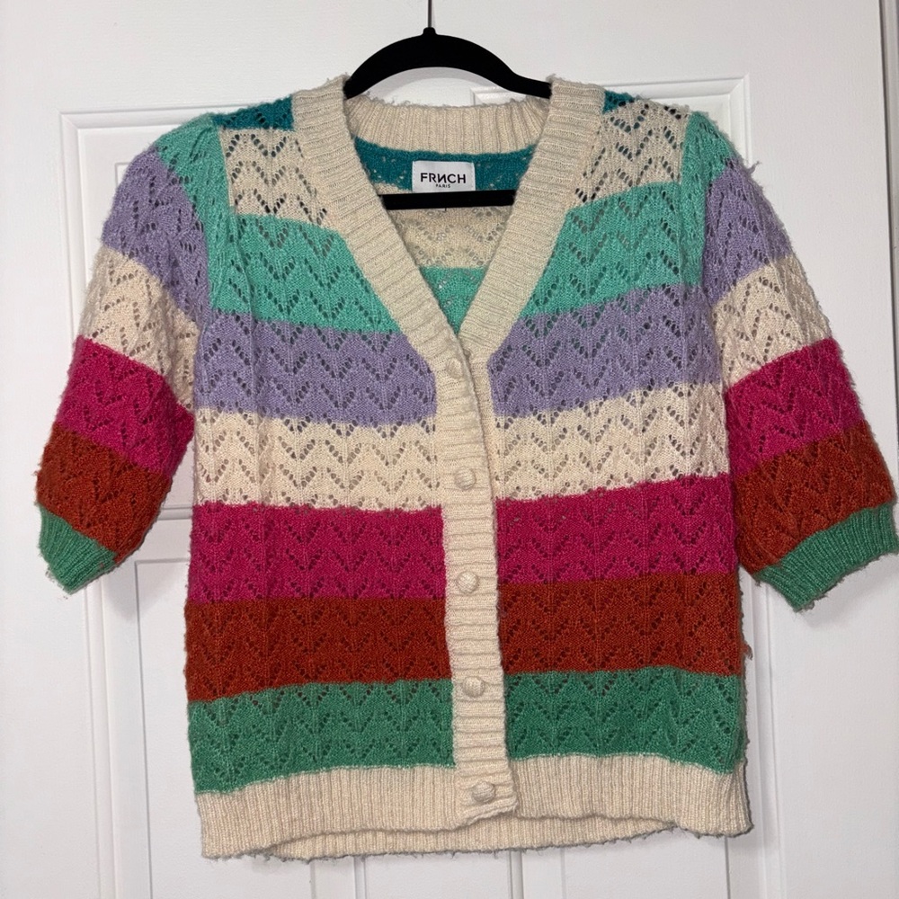 FRNCH Colorful Striped Knit Sweater